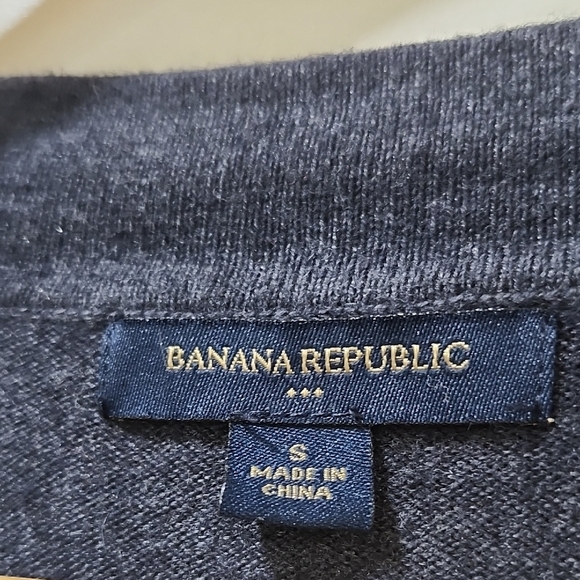 Banana Republic Charcoal Long Sleeve Dress Midi 60% Cotton 10% Rabbit Hair - Picture 2 of 9